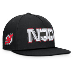 NHL New Jersey Devils Fanatics Authentic Pro Rink Team Code Snapback Hat - Black