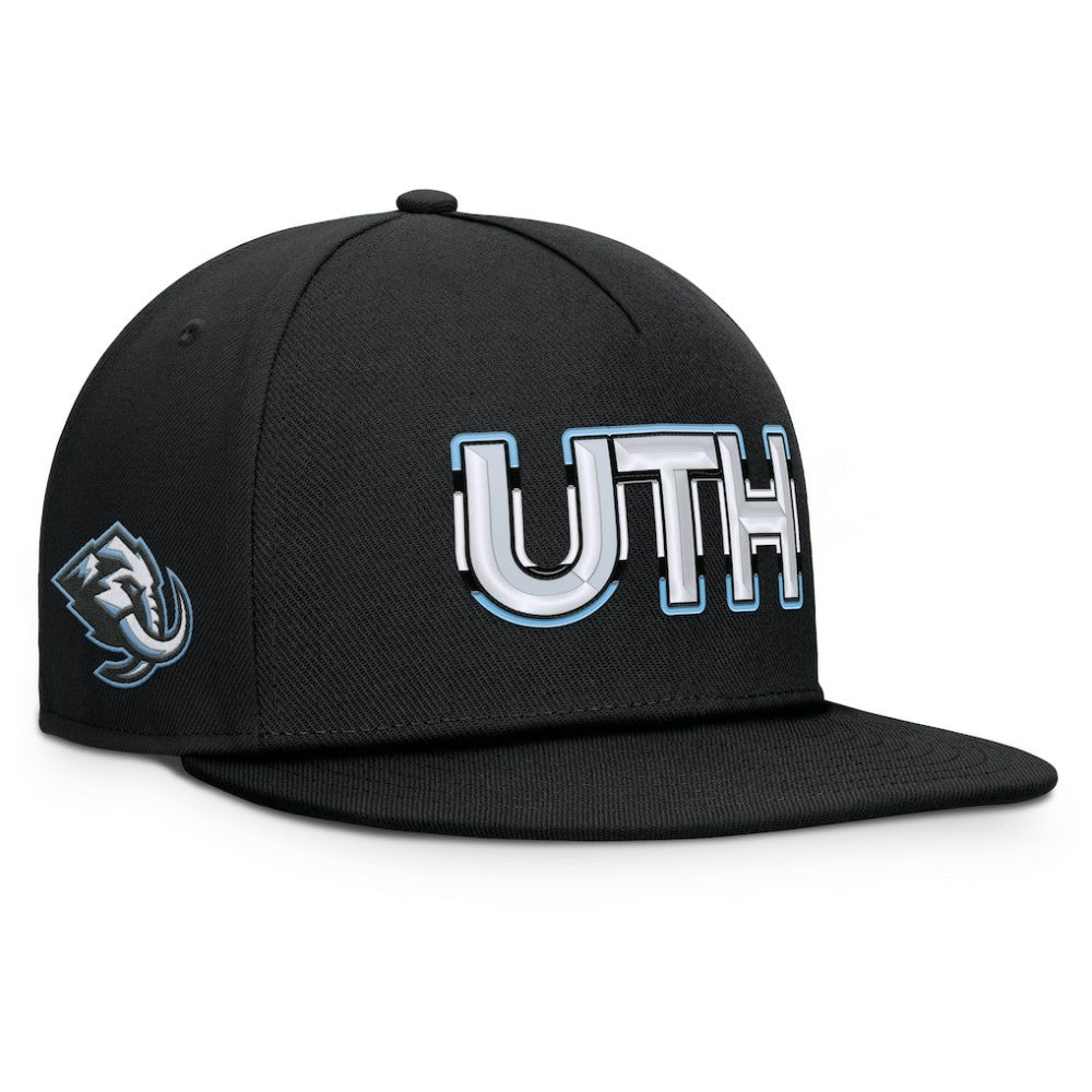 NHL Utah Mammoth Fanatics Authentic Pro Rink Team Code Snapback Hat - Black