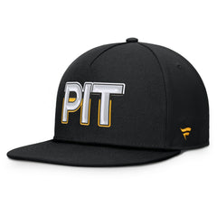 NHL Pittsburgh Penguins Fanatics Authentic Pro Rink Team Code Snapback Hat - Black