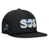 NHL San Jose Sharks Fanatics Authentic Pro Rink Team Code Snapback Hat - Black