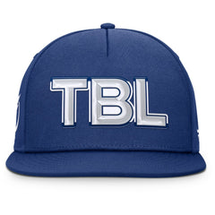 NHL Tampa Bay Lightning Fanatics Authentic Pro Rink Team Code Snapback Hat - Blue
