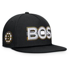 NHL Boston Bruins Fanatics Authentic Pro Rink Team Code Snapback Hat - Black