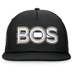 NHL Boston Bruins Fanatics Authentic Pro Rink Team Code Snapback Hat - Black