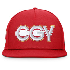 NHL Calgary Flames Fanatics Authentic Pro Rink Team Code Snapback Hat - Red