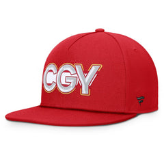 NHL Calgary Flames Fanatics Authentic Pro Rink Team Code Snapback Hat - Red