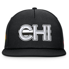 NHL Chicago Blackhawks Fanatics Authentic Pro Rink Team Code Snapback Hat - Black