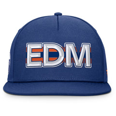 NHL Edmonton Oilers Fanatics Authentic Pro Rink Team Code Snapback Hat - Royal