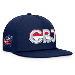 NHL Columbus Blue Jackets Fanatics Authentic Pro Rink Team Code Snapback Hat - Navy