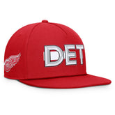 NHL Detroit Red Wings Fanatics Authentic Pro Rink Team Code Snapback Hat - Red
