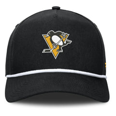 NHL Pittsburgh Penguins Fanatics Authentic Pro Rink Roper A-Frame Adjustable Hat - Black