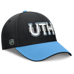 NHL Utah Mammoth Fanatics Authentic Pro Rink Team Code Flex Hat - Black/Light Blue