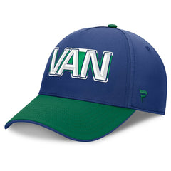 NHL Vancouver Canucks Fanatics Authentic Pro Rink Team Code Flex Hat - Blue/Green