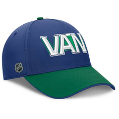 NHL Vancouver Canucks Fanatics Authentic Pro Rink Team Code Flex Hat - Blue/Green