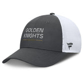 NHL Vegas Golden Knights Fanatics Authentic Pro Rink Lockup Adjustable Trucker Hat - Gray/White
