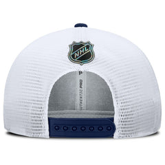 NHL Washington Capitals Fanatics Authentic Pro Rink Lockup Adjustable Trucker Hat - Navy/White
