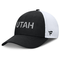 NHL Utah Mammoth Fanatics Authentic Pro Rink Lockup Adjustable Trucker Hat - Black/White