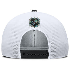 NHL Boston Bruins Fanatics Authentic Pro Rink Lockup Adjustable Trucker Hat - Black/White