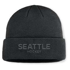 NHL Seattle Kraken Fanatics Authentic Pro Road Cuffed Knit Hat - Black