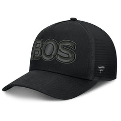 NHL Boston Bruins Fanatics Authentic Pro Road Team Code Trucker Adjustable Hat - Black