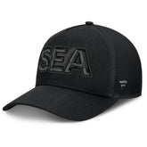 NHL Seattle Kraken Fanatics Authentic Pro Road Team Code Trucker Adjustable Hat - Black