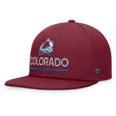 NHL Colorado Avalanche Fanatics Authentic Pro Rink Lockup Snapback Hat - Burgundy