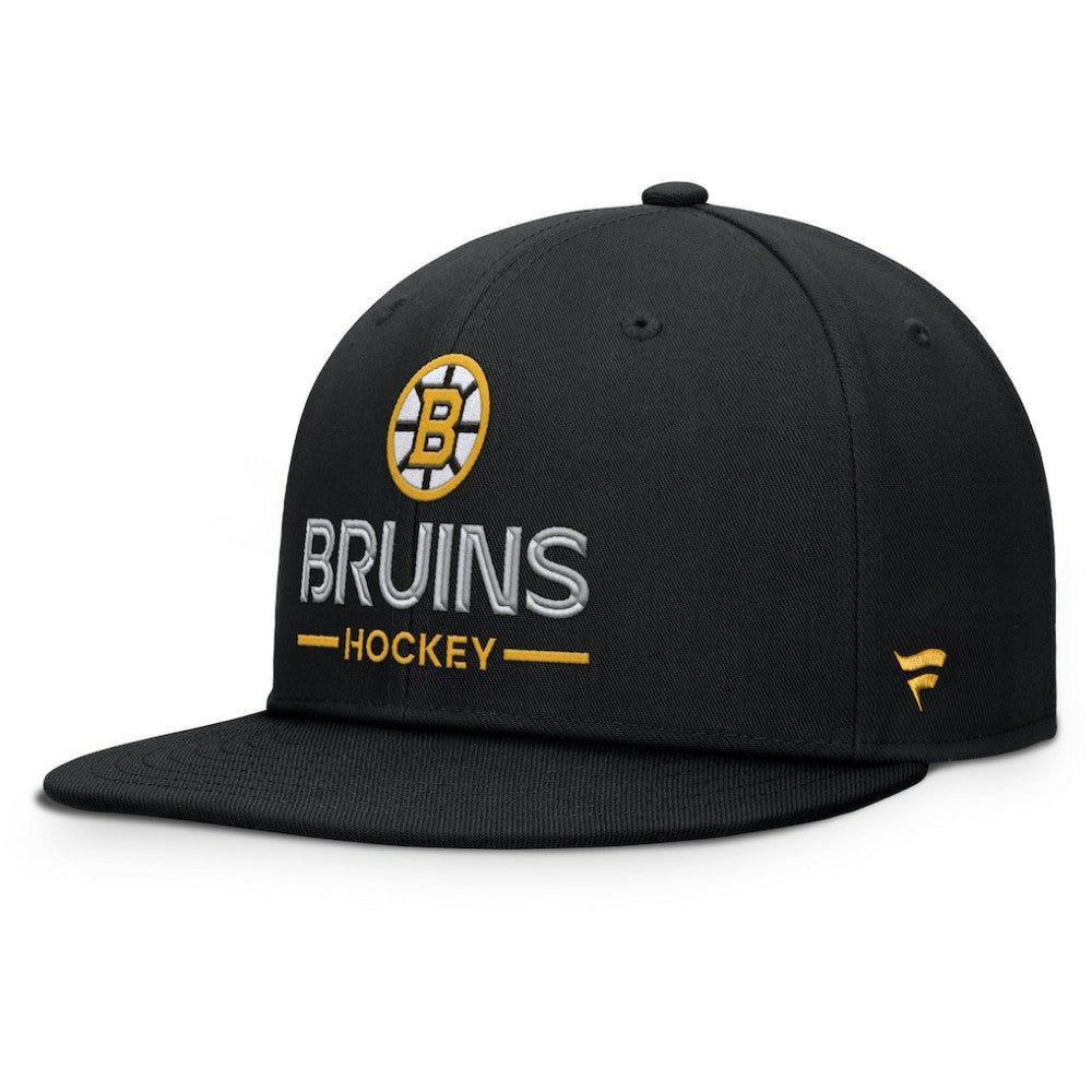 NHL Boston Bruins Fanatics Authentic Pro Rink Lockup Snapback Hat - Black
