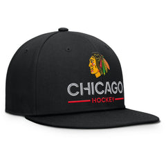 NHL Chicago Blackhawks Fanatics Authentic Pro Rink Lockup Snapback Hat - Black