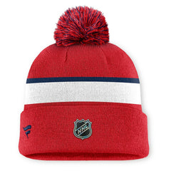 NHL Washington Capitals Fanatics Authentic Pro Rink Cuffed Knit Hat with Pom - Red