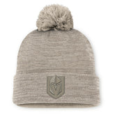 NHL Vegas Golden Knights Fanatics Authentic Pro Road Cuffed Knit Hat with Pom - Tan