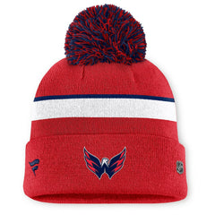 NHL Washington Capitals Fanatics Women's Authentic Pro Rink Cuffed Knit Hat with Pom - Red
