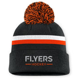 NHL Philadelphia Flyers Fanatics Women's Authentic Pro Rink Cuffed Knit Hat with Pom - Black