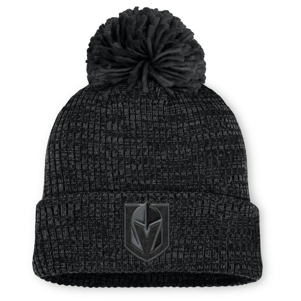 NHL Vegas Golden Knights Fanatics Women's Authentic Pro Road Cuffed Knit Hat with Pom - Black