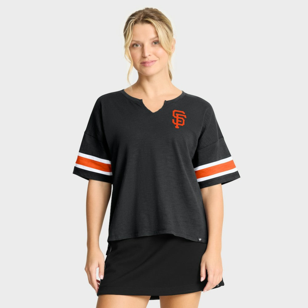 San Francisco Giants Fanatics Women's Curl Route T-Shirt - Black T-shirts