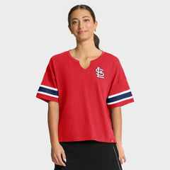 St. Louis Cardinals Fanatics Women's Curl Route T-Shirt - Red T-shirts