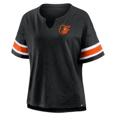 Baltimore Orioles Fanatics Women's Curl Route T-Shirt - Black T-shirts