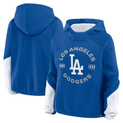 Los Angeles Dodgers Fanatics Women's Oversized Time to Win Pullover Hoodie - Royal Hoodies