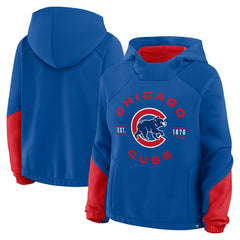 Chicago Cubs Fanatics Women's Oversized Time to Win Pullover Hoodie - Royal Hoodies
