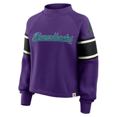 Arizona Diamondbacks Fanatics Women's Oversized Toss Sweep Raglan Pullover Sweatshirt - Purple Pullover