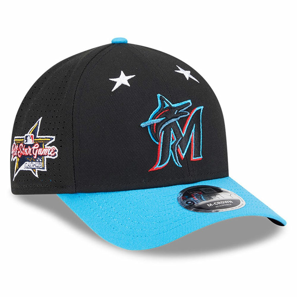Miami Marlins New Era 2025 MLB All-Star Game 9FORTY M-Crown Adjustable Hat - Black/Blue Hats