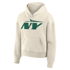 New York Jets Women's Dove Legacy Pullover Hoodie Cream