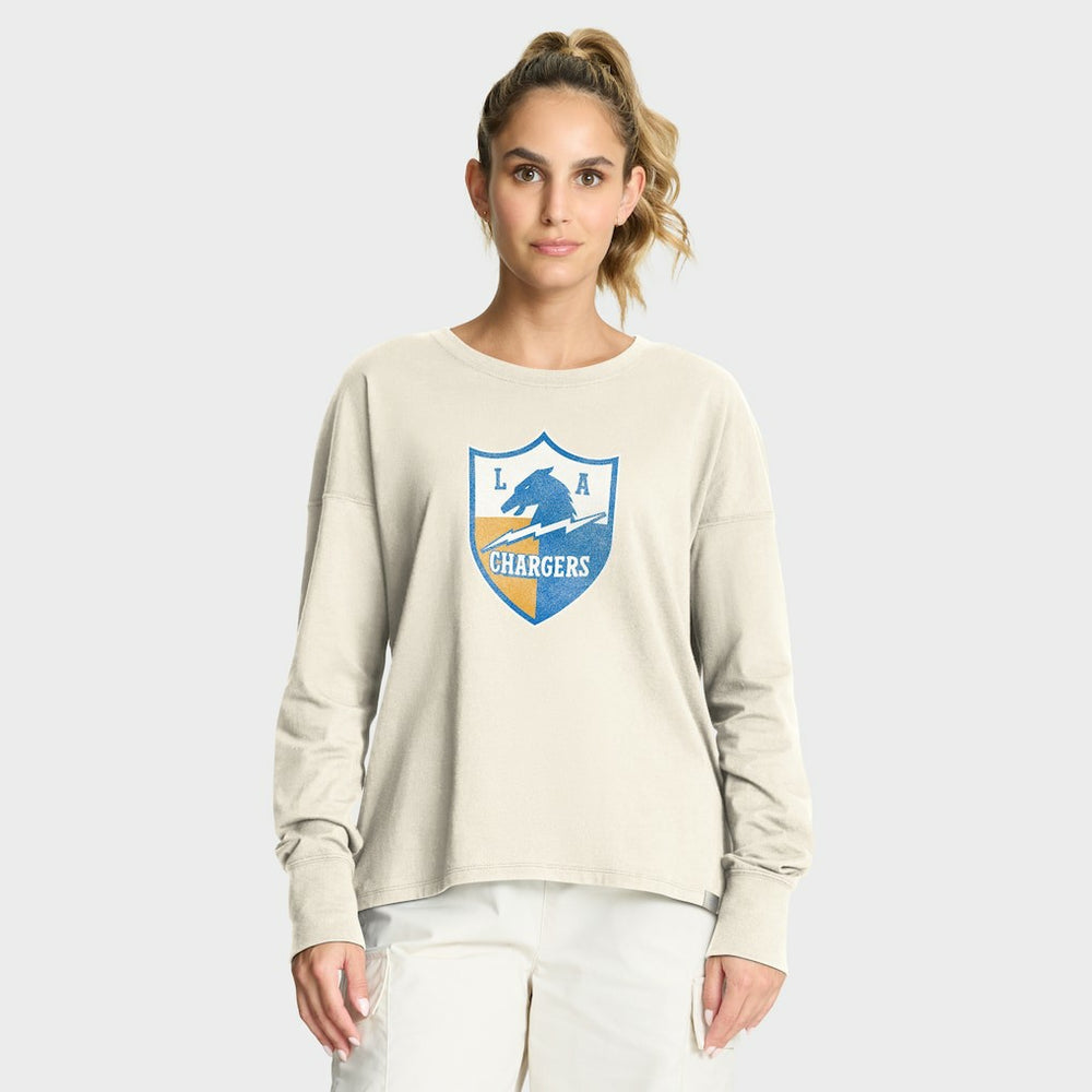 Los Angeles Chargers Women's Dove Legacy Long Sleeve T-Shirt Cream