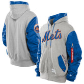 New York Mets New Era x Alpha Industries MA-1 Full-Zip Hoodie Jacket - Royal/Grey Jackets