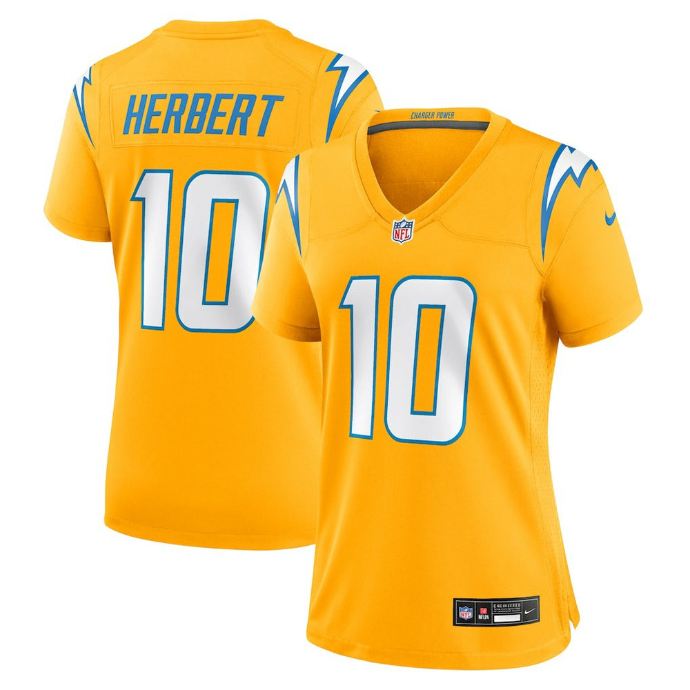 NFL Justin Herbert Los Angeles Chargers Women's Alternate Charger Power Game Jersey - Gold
