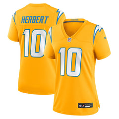 NFL Justin Herbert Los Angeles Chargers Women's Alternate Charger Power Game Jersey - Gold