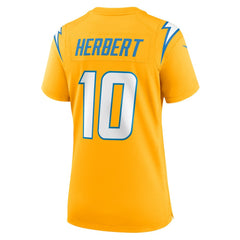 NFL Justin Herbert Los Angeles Chargers Women's Alternate Charger Power Game Jersey - Gold