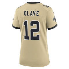 NFL Chris Olave New Orleans Saints Women's Gameday Golds Alternate Game Player Jersey - Gold