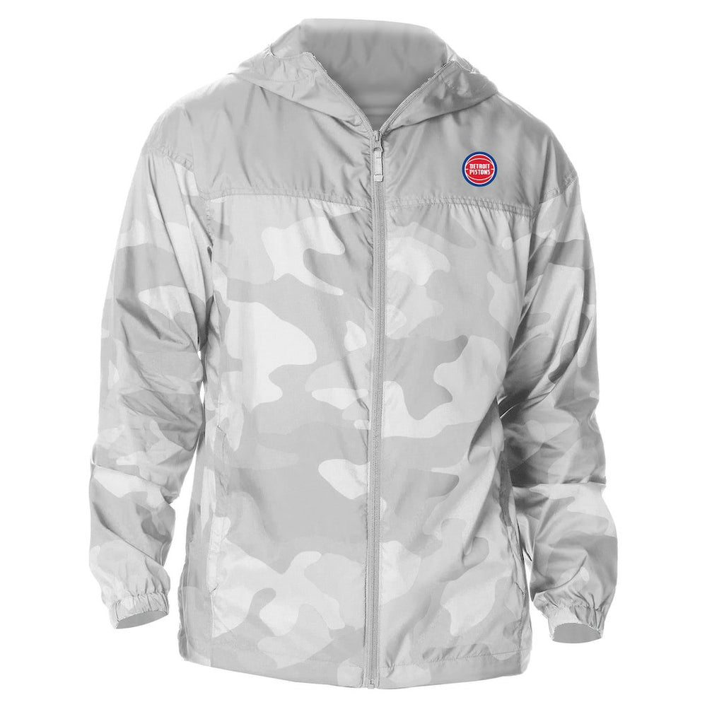 Detroit Pistons Camo Flash Challenger Windbreaker Full-Zip Jacket Gray
