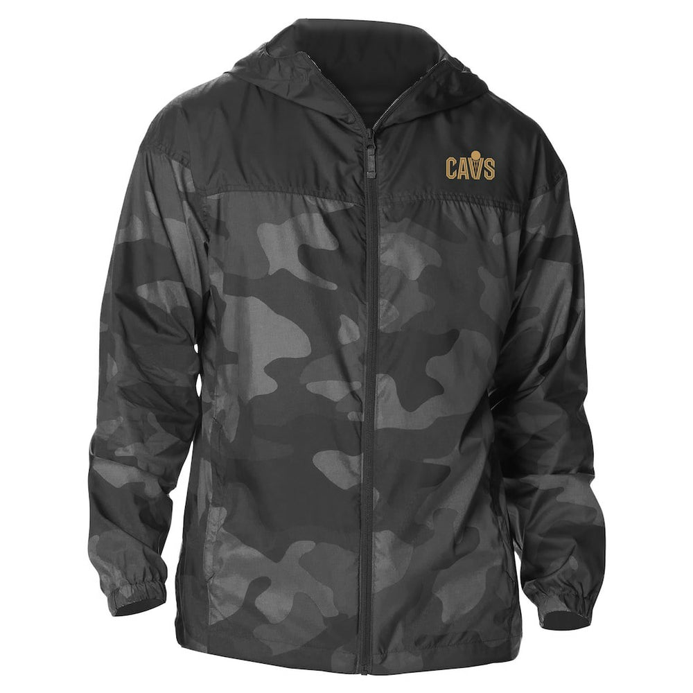 Cleveland Cavaliers Camo Flash Challenger Windbreaker Full-Zip Jacket Black
