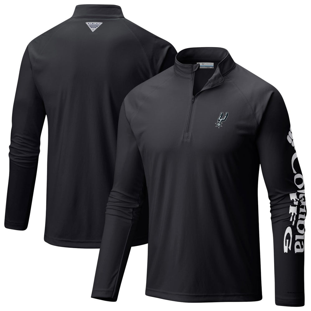 San Antonio Spurs Terminal Tackle Raglan Omni-Shade Quarter-Zip Jacket Black