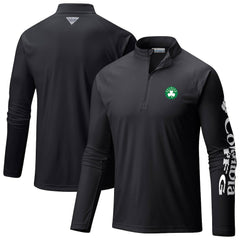 Boston Celtics Terminal Tackle Raglan Omni-Shade Quarter-Zip Jacket Black